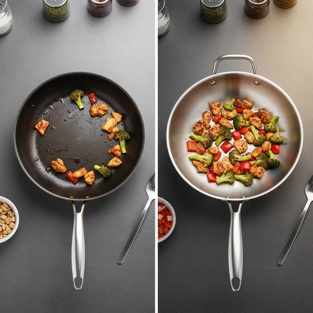 316 Stainless Steel Frying Pan Wok NonStick Pan Fried Steak Pot Uncoated Kitchen Cookware For Gas Stove and Induction Cooker Wok